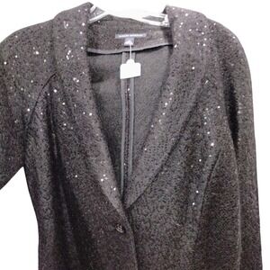 NEW Banana Republic Wool-Blend Blazer SIZE 12 BLACK  Holiday Sparkle, VINTAGE